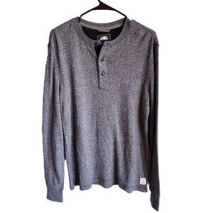 Roots Shirt Men's Small Blue Henley Top Long Sleeve Canada